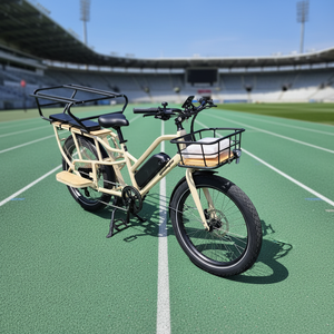 Vélo cargo puissant de 24 pouces, à longue portée, avec batterie au lithium 48V 14,5Ah, 500W, vélo électrique familial, siège pour bébé, vélo de livraison électrique - Product Image 2