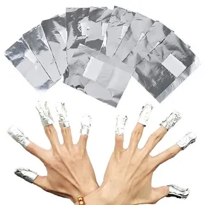 Groothandel 100 Stks/zak Aluminium Nail Art Folie Verwijderaar Aluminiumfolie Met Katoen Blok Nail Art Tools Leverancier