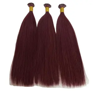 K/U /Flat /I /V tip Extensions Double Drawn Wholesale Italian Keratin thick end Flat Tip Hair for women