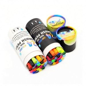Wholesale 24-Color Bucket Watercolor Pens Hot Selling Set with Fine Tip <b>Permanent</b> Nib <b>Marker</b> Pen Made of Plastic for Drawing - Product Image 5