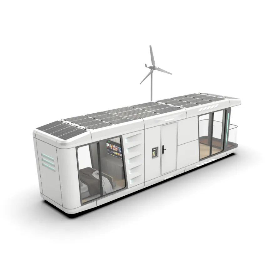 Maison de capsule d'énergie verte d'appartement de luxe, maison solaire personnalisable