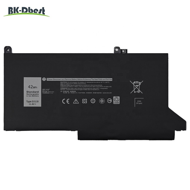 Factory Direct Supply 11.4V 42Wh DJ1J0 Laptop Battery for Dell Latitude 7280 7380 7480 7290 7390 7490