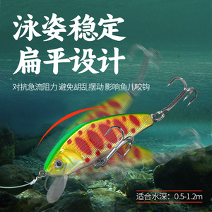 Leurre Ikeba Minnow Cr12252 2, leurre de fond à coulée lente pour la pêche aux poissons d'eau douce - Product Image 5