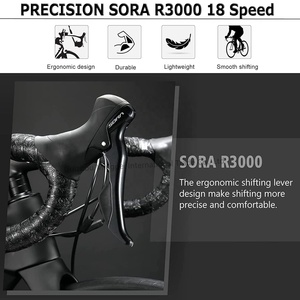 Vélo de course sur route léger en fibre de carbone T700, 700C, 18 vitesses, frein à disque mécanique Shimano SORA, vente en gros - Product Image 3