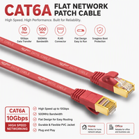 Kabel Patch Cord Cat6a Shielded FTP Ethernet LSZH Pvc Pe Jacket Tembaga Murni UTP SFTP Cat 6a Flat Network Lan Grosir 1/3/5/10m