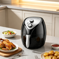 Friteuse à air carrée moderne 3,5 L à écran tactile, 1200 W, corps métallique, personnalisable OEM en usine, certifiée ROHS, multifonctionnelle – Offre Spéciale