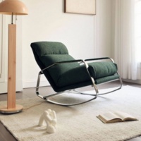 Fauteuils de salon en tissu velours design, fauteuil confortable, fauteuil à bascule