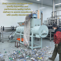 Machine de reconditionnement de bouteilles en plastique 3000 kg/h, ensemble complet pour le retrait des étiquettes et le recyclage des bouteilles d'eau