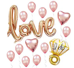 独立記念日フェスティバルロマンチックな結婚式のブライダルシャワー記念パーティーの装飾愛と「私は」ダイヤモンドリングバルーンセット
