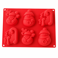 Moule de cuisson en silicone à 6 cavités pour chapeaux de Père Noël et bonnets de neige