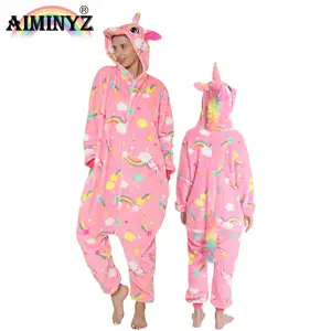 AIMINYZ grosir kartun hewan Onesie orang dewasa Polar flanel lucu baru Pegasus piyama anak panggung kinerja Cosplay pakaian