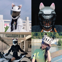 Casque en peluche avec oreilles de chat de haute qualité, nouvelles décorations pour vélo et cyclisme, klaxons pour ski, vélo et moto
