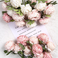 JH240040 Vente en gros de fleurs artificielles pivoine en soie Simulation de fleurs Home Wedding Party Décoration Fournisseur Fleurs artificielles