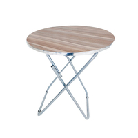 Table pliante carrée en bois à prix de gros pour pique-niques en extérieur, petite table pliante à cadre métallique