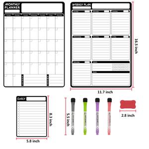 Bloc de notas diario personalizado, planificador <span class=keywords><strong>mensual</strong></span> de borrado en seco para el hogar, escuela, <span class=keywords><strong>calendario</strong></span> magnético para imanes de nevera, <span class=keywords><strong>pizarra</strong></span> - Product Image 1