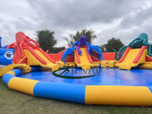 Tobogán de agua inflable de grado comercial de la mejor calidad <span class=keywords><strong>con</strong></span> piscina a la venta - Product Image 6