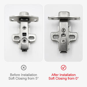Bisagra de cierre suave con clip y placa de montaje de 4 orificios |   Cierre Suave a 0 Grados |   Herrajes para Muebles - Product Image 3