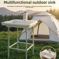 Bassin de lavage portable pour le camping en plein air, évier pliable, bac de lavage mobile pour légumes de jardin pour cuisine extérieure