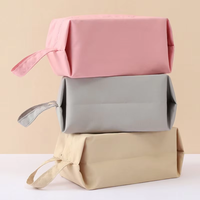Sac de rangement pliable portable MIXWARES en tissu lavé - Organisateur de voyage étanche pour articles de toilette, Organisateur de rangement multi-usages pour la maison