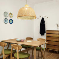 Lampe suspendue en bambou de style industriel rétro, personnalisable, de luxe, grande taille, pour restaurant, lustre en bambou tressé, lampe suspendue en bambou