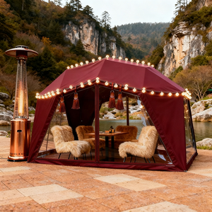 Mùa Đông Vườn Sang Trọng 4-Mùa Ống Loại Lều Với Mái Vòm Lối Vào Không Thấm Nước Nhanh Chóng Tự Động Mở Cho Ngoài Trời Glamping - Product Image 1