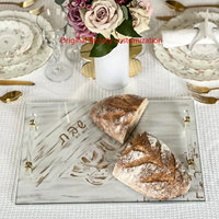 Plateau à Challah en Acrylique Personnalisé pour Décoration de Table Juive, Plateau à Fruits et Snacks en Lucite, Plateau à Pain de Shabbat Moderne