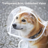 Poncho imperméable transparent et simple pour chien avec capuche, en polyester, motif à pois d'Halloween, pour petits/moyens/grands chiens