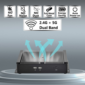 Abd stok endüstriyel bilgisayar, çekirdek i5 CPU, 2xCOM RS232, çift ekran HD + VGA, fansız Mini PC, tam Metal kasa - Product Image 2