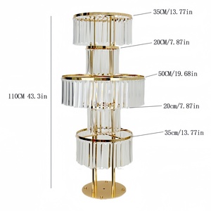 Candelabro de Metal <span class=keywords><strong>Dorado</strong></span> de 5 Niveles Personalizado, 43 Pulgadas de Alto, Centro de <span class=keywords><strong>Mesa</strong></span> de Cristal Acrílico de Lujo <span class=keywords><strong>para</strong></span> Bodas, Alta Calidad - Product Image 4