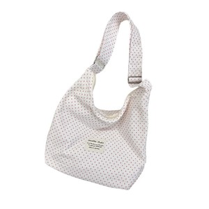 Bolso de lona con estampado de lunares, de un solo hombro, de gran capacidad, estilo tote, dulce y elegante, bolso cruzado para dama. - Product Image 5