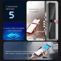Cerradura Inteligente Tuya Ttlock de Aluminio con Huella Dactilar Biométrica, WiFi, Digital, para Puerta de Madera, con Batería y Tarjeta de Memoria para Uso Doméstico