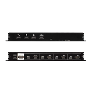 สวิตช์ H DMI 1.4 KVM <span class=keywords><strong>USB</strong></span> 2.0 4 อินพุต 1 เอาต์พุต แยกหน้าจอ, 4K 30Hz, ควบคุมเสียง วิดีโอ คีย์บอร์ดเมาส์ <span class=keywords><strong>USB</strong></span> สำหรับแล็ปท็อป/พีซี 4 เครื่อง - Product Image 2