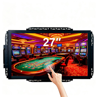 Nouvel écran tactile IR 4K de 27 pouces avec ports DVI, VGA, USB, cadre ouvert sans bordure, montage encastré pour machine de jeu interactive