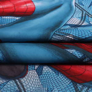 Satin Micro Peach Skin Fabric <strong>Superhero</strong> Pattern Print - Product Image 2