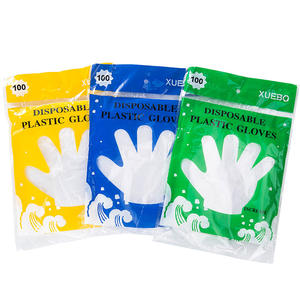 Xuebo – gants jetables en plastique, 100 pièces, transparents, épais, pour la restauration, la beauté, le nettoyage, protection de qualité alimentaire - Product Image 1