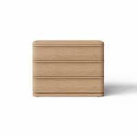 Nakas Kayu Solid Modern Ferly, Meja Samping Tempat Tidur Kokoh dengan Laci, Kabinet Penyimpanan Kamar Tidur, Set Rumah Kontemporer