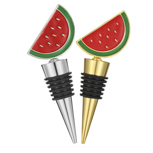 Watermelon Wine Stopper Gold And Silver Zinc Alloy <b>Sealing</b> Bottle Stopper For Wine Preservation Gift - Product Image 3
