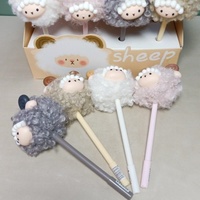Stylo gel en fourrure de mouton pour enfants mignon, largeur d'écriture de 0,5 mm, stylo en peluche promotionnel pour signature
