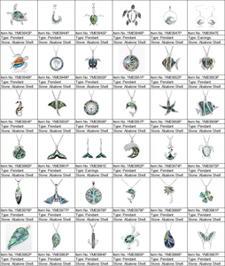 Commercio all'ingrosso della fabbrica Abalone foglio intarsio 925 in argento Sterling Abalone coda di balena collana ciondolo 925 gioielli in argento coda balena - Product Image 4