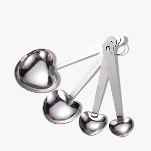 4 Double Heart Measuring Spoons in a Gift Box