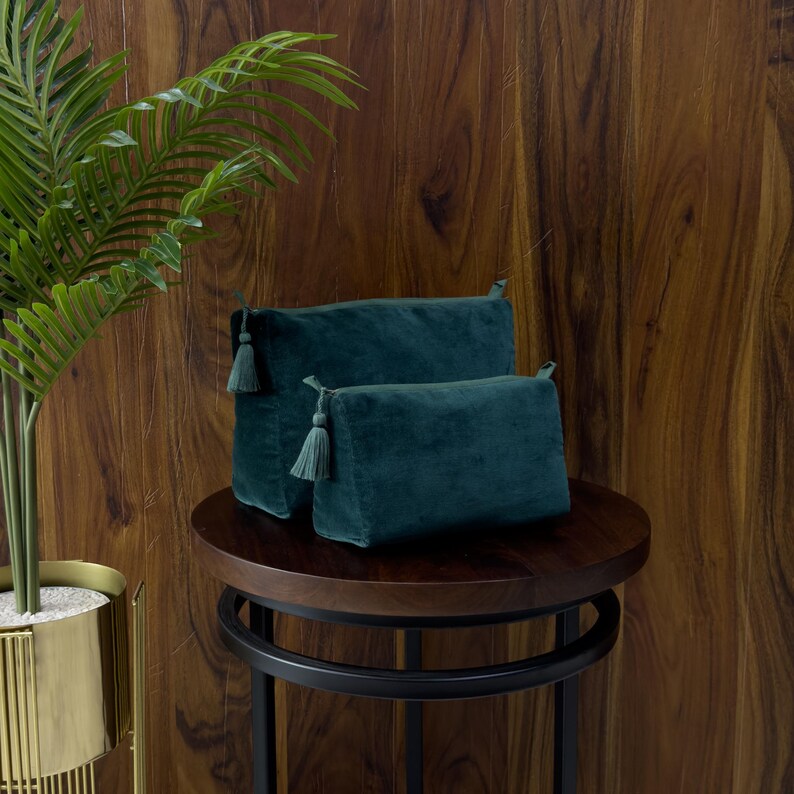 small velvet cosmetic bag