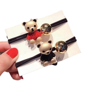 Cartoon Bear Hair Ties High Elasticity Black Red <b>Magnetic</b> Casual Headdress Spring 2021 Jinhua - Product Image 5