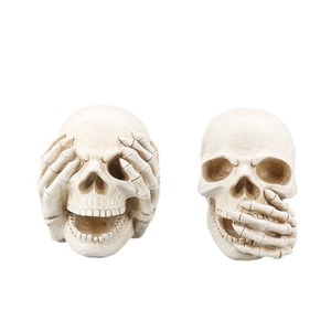 Decorazione per Scrivania di Halloween, Oggetto Scenico per Feste, Resina, Tema Giorno dei Morti, Ornamento 'Non Guardare Non Parlare' in Scatola di Carta Kraft - Product Image 5