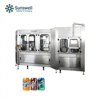 Otomatik alüminyum Pet içecek sıvı CSD gazlı meşrubat dolum makinesi bira konserve hattı durulama dolum sızdırmazlık üretim hattı