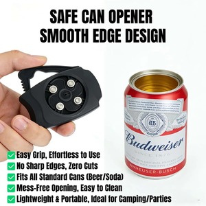 Ouvre-boîte portable mini, ouvre-bouteille manuel à bord lisse pour bière, boisson gazeuse, fête, bar, cuisine, gadgets - Product Image 2