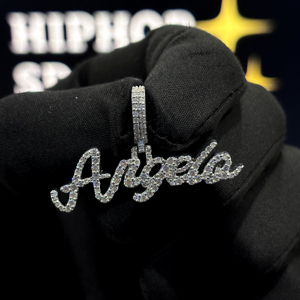 Custom Angelo 925 Sterling <b>Silver</b> Moissanite Pendant Iced Out Script Name Necklace <b>Charm</b> - Product Image 4