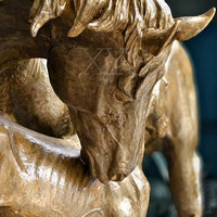 Statues de cheval et de jeune cheval en bronze, grandeur nature, imprimées en 3D en relief, style Feng Shui moderne, pour jardin extérieur, cadeau personnalisé