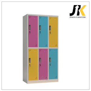 Casillero de acero con cerradura de leva de 6 puertas, puertas de colores, casillero de almacenamiento de acero de 2 niveles para vestuarios, gimnasios y escuelas - Product Image 5