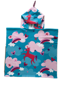 Poncho de playa de microfibra de dibujos animados para niños 60*120cm <span class=keywords><strong>unicornio</strong></span> sirena astronauta patrón niños <span class=keywords><strong>Toalla</strong></span> de playa con capucha - Product Image 3