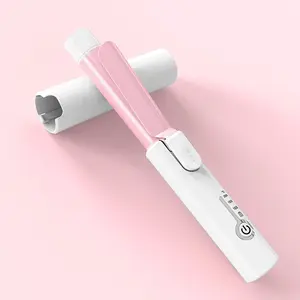 Popular Portable Iron Cordless Rechargeable Curling Iron Clip Design Custom Logo Mini hair Curlers for Short Hair